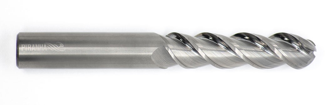 1/4" Solid Carbide End Mill – 4 Flute Long Ball Nose, Center Cutting, 30° Helix, Made In USA (ONLINECARBIDE)